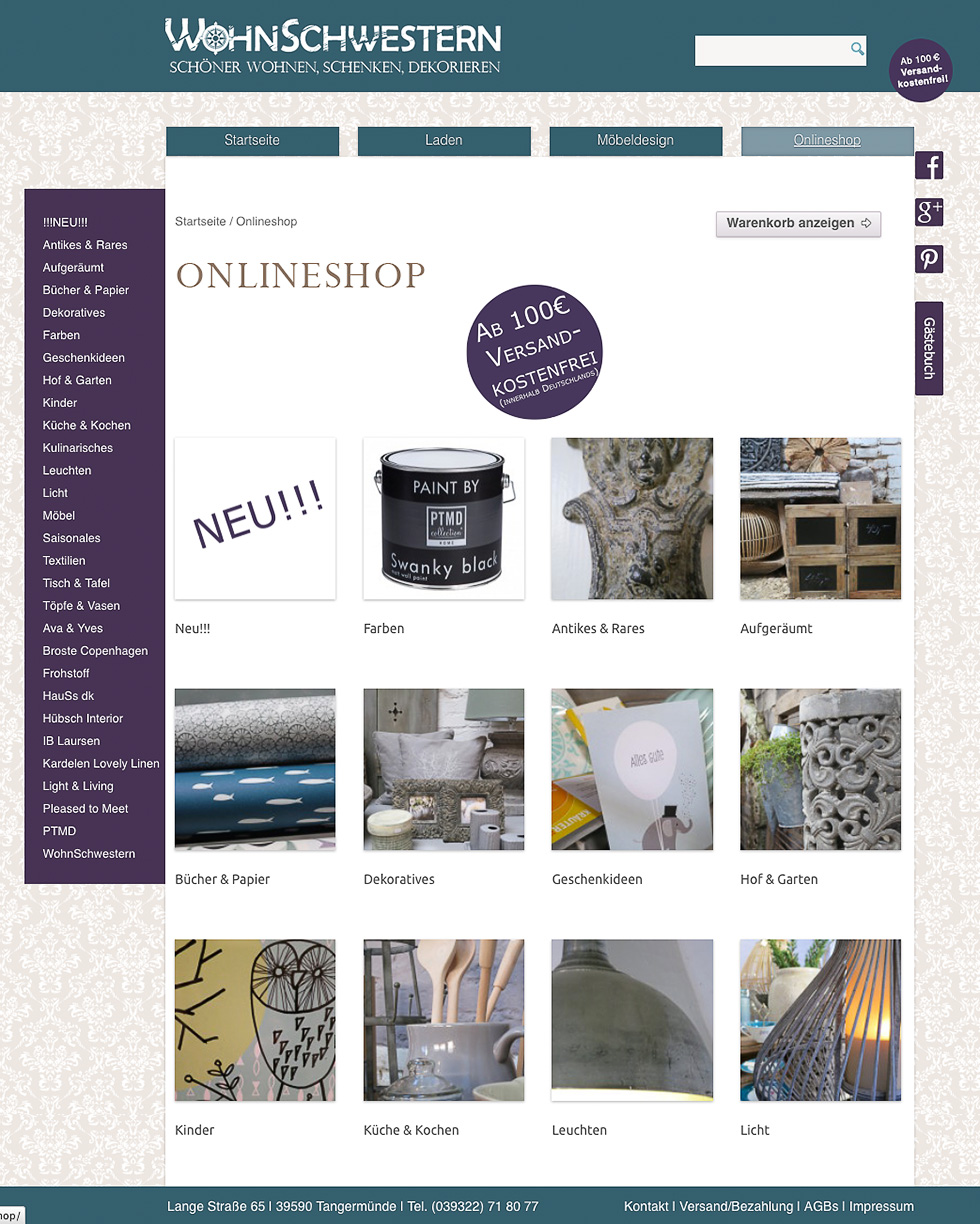 WohnSchwestern Onlineshop